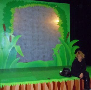 Main Set Scrim Frame.- Set and Prop Design for "Honk!" by Cally Curtis. McCoy's Grand Theatre.