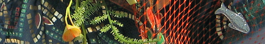 Detail, Detail, "Mami-Wata, African Sea Goddess." CallyWally Soft-Sculpture Wall Art, Mixed Media, Approx. 12" tall. Cally Curtis, Artist. Sold.