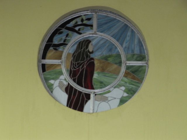 "The Good Shepherd," Stained Glass design for Ebeneezer Methodist Church, Belize City, Belize. Cally Curtis, Artist.