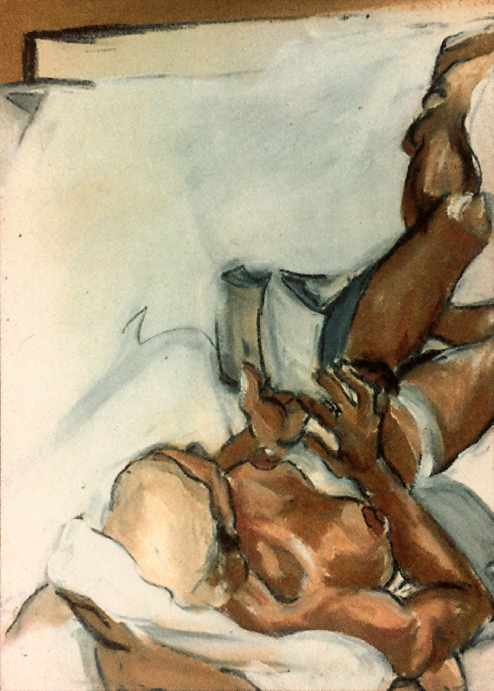 Painting, "Reclining Nude," Acrylic on Canvas. 36x24." Cally Curtis, Artist. Sold.