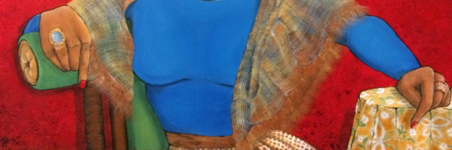 Painting Detail, "Waiting To Dance." Acrylic on Canvas. 24x36." Cally Curtis, Artist. For Sale.